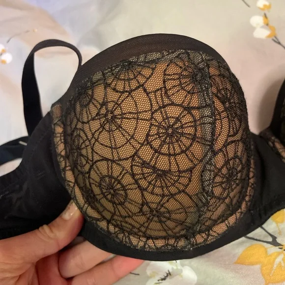 NWOT sexy balconette Black Lace Underwire Bra 32D - Picture 6 of 6